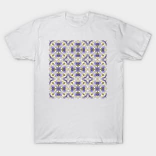 Symmetric ethnic blue pattern T-Shirt